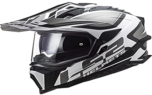 LS2, Crosshelm Motorrad Explorer Alter Matte schwarz Weiß, M