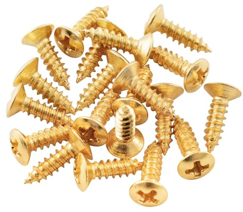 Musiclily Basic 2,5x10mm Metrisch Pickguard Jack Schrauben Gold 20er Set