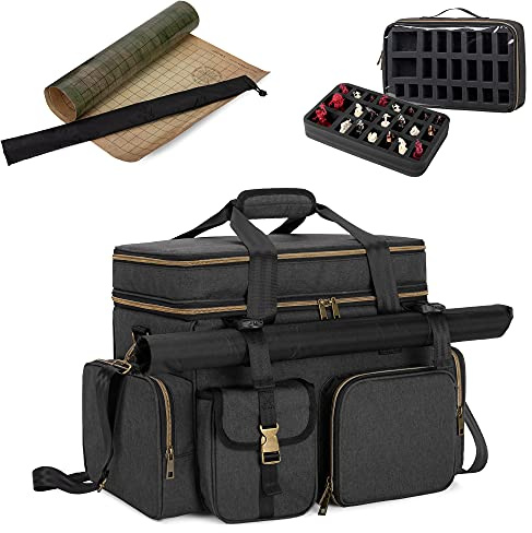 Trunab DND Reisetasche für Tabletop RPG Adventurer's Travel Game, Tasche für Battle Mat, Kompatibel mit Dungeons and Dragons, Geeignet für Handbuch, DM Guide, DND Dice