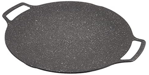 HEEPDD HEEPDD Round Teppanyaki Griddle Pan, 36cm Non Stick Korean BBQ Plate Aluminum Alloy Heavy Duty High Thermal Conductivity Baking Tray Skillet Pan for Home Picnic Outdoor Stove