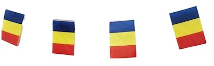Bandera de Rumanía - 40 Unidades de Austria, Guirnalda 11.4M, Banderines Nacionales 14 x 21 cm para Decoraciones de Bares de Jardín