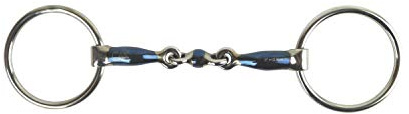 AK Mors d'équitation anneau lâche losange double brisure courbé Horse Bits AKRS-2605 (6.00'', Blue/Silver)