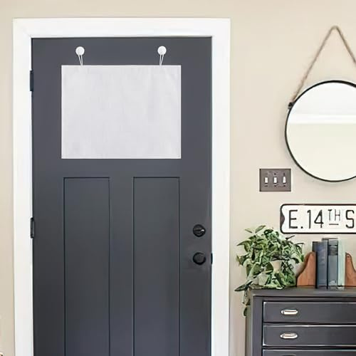 NICETOWN Room Darkening Faux Linen Small Window Curtains for Bathroom, Energy Saving French Door Curtains for Home Office Living Room Kitchen French Door, 24W x 18L Inch, Greyish White, 1 Panel