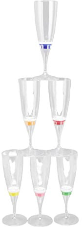 MOUMOUTEN Luminous Cocktail Glass, Light Up Flashing Martini Cocktail Glasses, Innovative Champagne Glass Wine Goblet Set 6 PCS