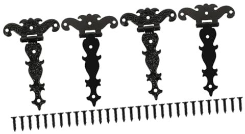 Mikikit 4 Stück T-förmige Tür Scharnier T-riemen-scharniere Torscharniere Schwere Ausführung Schuppenscharniere Heavy Duty Antike Schrankscharniere Zaun-kit Hardware Zinklegierung Eisen