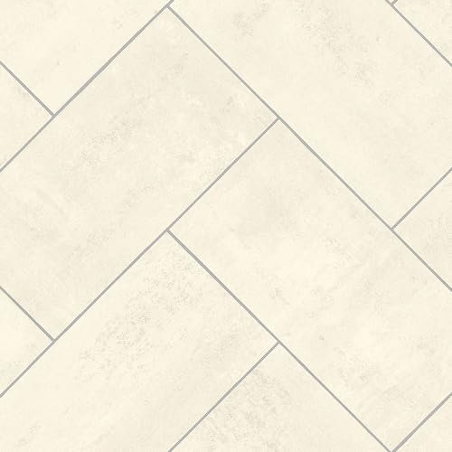 VINYL FLOORING UK Cream Stone Effect Anti-Slip Vinyl Flooring For LivingRoom, Hallways, Kitchen, 2.8mm Thick Cushion Backed Vinyl Sheet, Waterproof Lino Flooring-1m(3'3) X 3m(9'9)-3m²