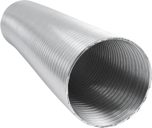 Intelmann Tuyau flexible en aluminium 1,5 m / 3 m / 5 m DN 50 63 71 76 80 100 125 150 160 180 200 224 250, Tuyau en aluminium pour tuyauterie de ventilation Tuyau flexible en aluminium Tuyau de