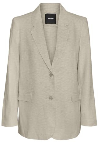 VERO MODA Vmmindy LS Loose Linen Blazer Mix Noos, Avena, 42 Mujeres