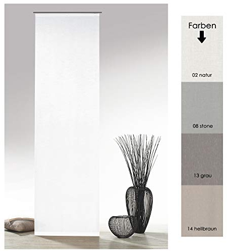 heimtexland Flächenvorhang Natur Batist Optik inkl. Zubehör HxB 245x60 cm in Natur weiß - Schiebegardine einfarbig matt Natural Chic Gardine Typ410