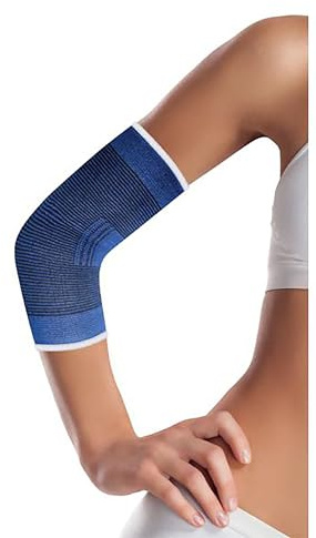 Edco ELLENBOGENBANDAGE Gr.-L elastisch Blau Tennisarm Sportbandage Ellbogenbandage Ellbogenstütze Ellenbogenschutz Ellbogen Stütze Bandage (Größe L - 06)