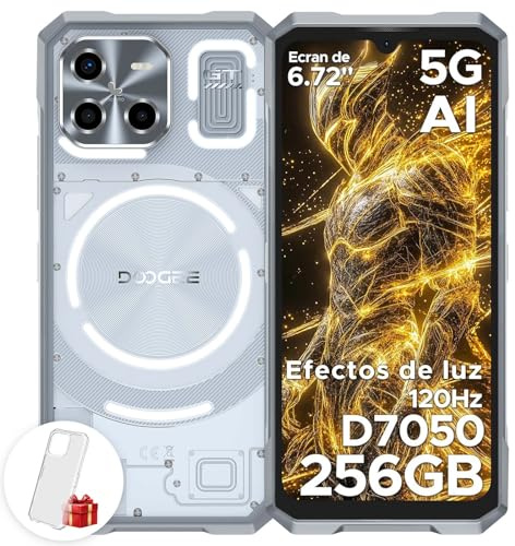 DOOGEE Blade GT 5G Telephone Incassable, 32 Go RAM + 256 Go ROM, Batterie 5500mAh, Écran 6.72 Pouces FHD+ 120Hz, AI Camara 48MP, Octa-Core 6nm, Android 14, Double SIM, NFC, Ultra Mince, 2024 - Argent