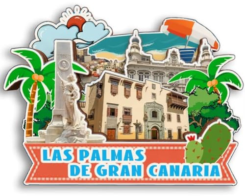 Imán 3D para nevera de Las Palmas de Gran Canaria, diseño de ciudad, recuerdo de madera, pegatinas para nevera, hogar, cocina, pizarra blanca