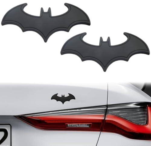UEIOAVL Adesivi auto 2 pezzi con logo Batmobil (nero)