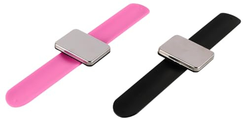 Laroal 2 Pezzi Cuscinetto Magnetico per spilli da Polso Cuscinetto Portatile per Aghi da Braccio con Supporto Magnetico per spilli per Accessori per Capelli da Salone di Cucito e Artigianato