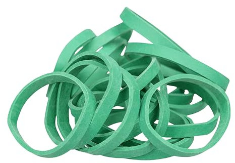 Premium Rubber Bands Non-Latex Small – 120 Pcs Green Elastic Bands (38mm x 3.2mm) Size 28 – High Strength, Stretchable, Allergy-Free Bands for Office, Home, Crafts