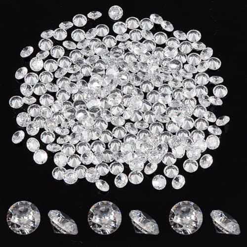 FINGERINSPIRE 220 stycken 5 mm rund zirkonia sten klar klass A lös CZ diamanter små fasetterad strass cabochons spets baksida kristall diamanter för ringar örhängen smycken gör-det-själv