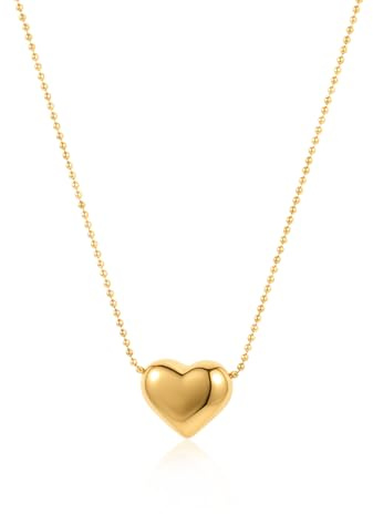 Emibele Heart Charm Necklaces for Women, OT Toggle Chunky Paperclip Choker Necklace, Stainless Steel Non Tarnish Heart Pendant Necklace, Fashion Jewelry Gifts for Valentine's Mothers Day