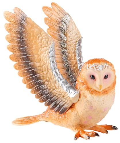AENIMELY Realistische Fliegende Eule – Feste Vogelmodell-Figur für Kinder – Pädagogische Wildtier-Figuren, Kuchentopper, Natur-Geschenk-Dekoration