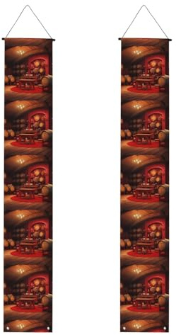HYTTER Bannière de porche imprimée cave à vin rouge – Robuste, durable, lavable et réutilisable, décoration de remise de diplôme pour fêtes, cérémonies, portes d'entrée