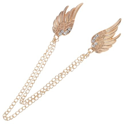 IMIKEYA Engelsflügel Modisches Design aus Zinklegierung Brosche Goldene Sorgfältig Poliert mit Quastenkette Vielseitig Einsetzbar für Damen und Herren als Anzug und Mantelaccessoire