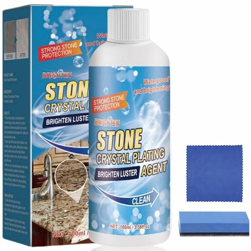 Stone Stain Remover Cleaner, Detergente per Smacchiatore di Pietre, 100 ml Detergente per Macchie di Olio per Marmo da Cucina, Agente Lucidante per Pietre, per Marmo, Granito, Piastrelle