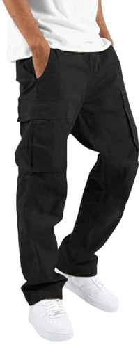 Gyaimxfu Pantaloni Baggy Cargo Uomo Multitasche Laterali Tattici Elastico Traspiranti Pantalone da Lavoro Trekking Cerniera Sottile Leggero Combattimento Militari Pants Casual Y2k Hip Hop Streetwear