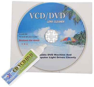 TEHAUX Multifunctional CD Dvd Cleaning Set with Cleaning Liquid and Disc for Player Maintenance Efficient Dust and Fingerprint Remover Extend Device Lifespan Suitable for CD Vcd Dvd