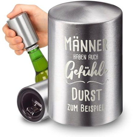Kapselheber 'Push & Pull' mit Motiv - Flaschenöffner mit Push-Up-Funktion | Bieröffner, Kronkorkenöffner, Bar Zubehör, Geschenkidee, Männergeschenk, langlebig