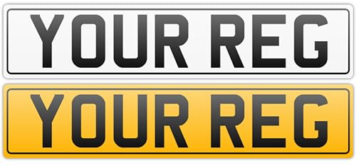 AuraPlates 2D Acrylic/Standard/Number/Plate/Printed Front/Rear/Pair UK/EV/GB/ENG Flags/Border Automotive Car/Van/lorries