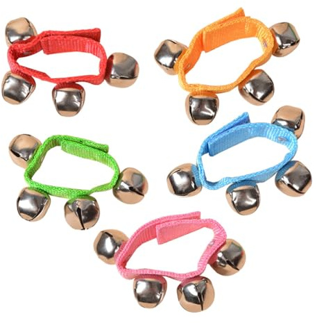 LOLIPPYY 10 Stück Weihnachts Armband und Fußgelenkglöckchen Bunte Handgelenks und Fußkettchen Glocken Pädagogisches Rhythmusspielzeug für Geeignet für Kindergarten und Zufällige Farbe
