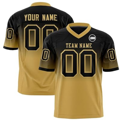 Magliette Personalizzate Maglie da Football Americano con Nomi e Numeri Stampati Asciugatura Rapida e Traspiranti Design a Maniche Corte Adatte per Squadre, tornei e Tifosi