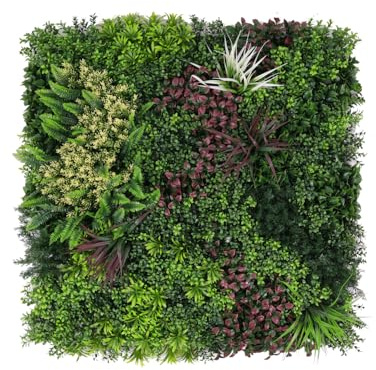 MOHOME Erba da Parete Finta Artificiale Siepe Interno Esterno Amazonia Premium Quality 100x100 cm Effetto 3D Componibile Pannelli Verde Parete Erba Finta Interno Pianta Frangivista 1m² Bar Balcone