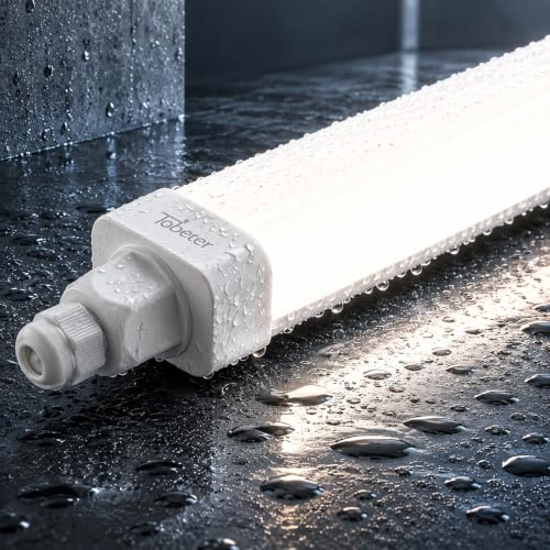Tobeter LED Feuchtraumleuchte 120cm, 36W 3600LM Neutralweiß 4000K LED Feuchtraumlampe Röhre Wannenleuchte Deckenleuchte für Werkstattleuchte Garagenlampe Kellerleuchte Feuchtraum, IP65 Wasserfest