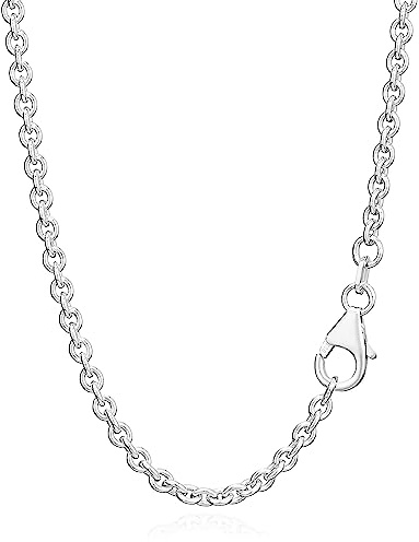 NKlaus Ankerkette rund massiv aus 925 Sterlingsilber 2,80mm breit 1 Stück | Nickelfrei; in Längen von 42 bis 90cm wählbar