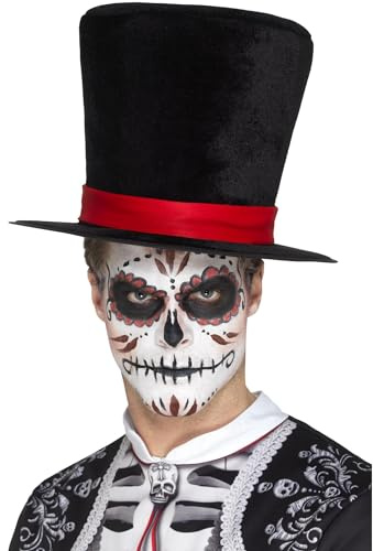 Smiffys Haut de forme Jour des morts-vivants, Noir Halloween