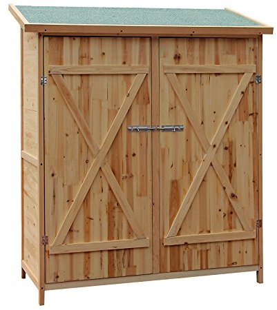 WilTec Cobertizo XXL Caseta Jardín Gabinete Herramientas Almacenaje Madera Armario Exterior