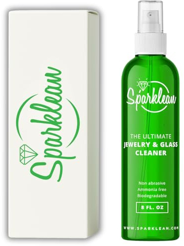 LIMPIADOR DE JOYERÍA PREMIUM PARA TODO TIPO DE JOYERÍA | Limpiador para plata, oro y diamantes |Spray natural sin toxinas ni amoníaco | Spray antideslustre para Joyas (236ml)