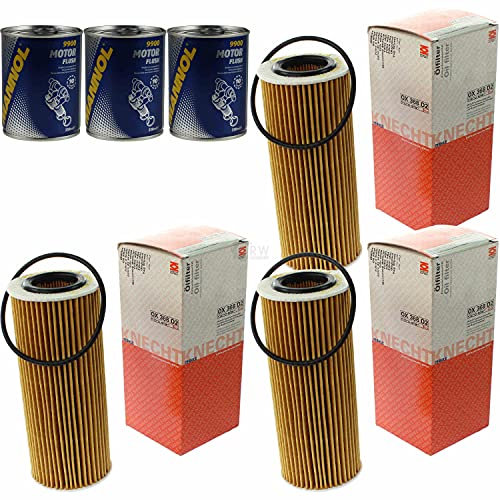 QR-Parts Set 85708537 OX 368D2 9900 3x Original MAHLE/KNECHT Ölfilter + SCT Motor Flush Motorspülung