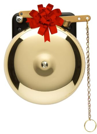 Bevin Bells Brass Trip Gong | Traditional Prize Fighter 6 Boxing Bell | Loud & Made of Steel & Brass | Boxing Training and Warning Device in One | Man Cave/Bar Accessory | Made in USA