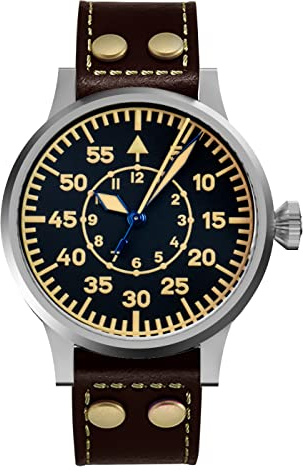 NC Hruodland 42mm Retro Automatik Herren Fliegeruhren Saphirglas PT5000 Mov't 10ATM Mechanische Taucherarmbanduhr für Herren (Color 1)