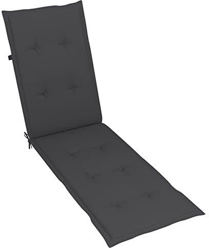 Gecheer Liegestuhl Auflage Liegenauflage Stuhlauflage Deckchair Sonnenliege Liege Kissen Polster Polsterauflage Anthrazit (75+105) (75 + 105) x 50 x 3 cm (L x B x T)