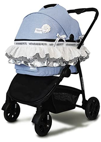 Hundewagen Hundebuggy Faltbarer Luxuriöser Haustier-Kinderwagen-Rock – 15 Kg Kapazität – Einfach Zusammenklappbar – Haustier-Reise-Jogging-Kinderwagen Für Katzen Und Hunde