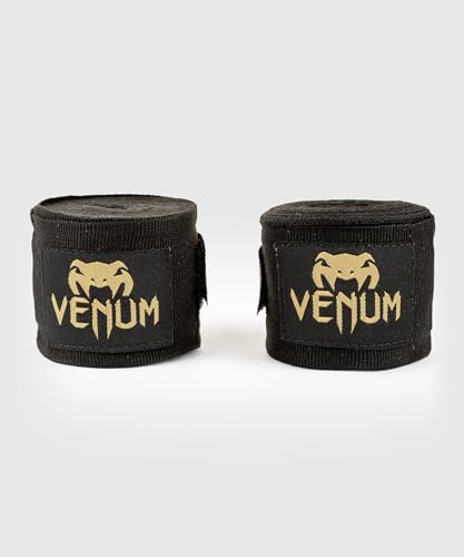Venum Kontact Boxing Hand Wraps - Black/Gold, 180 in