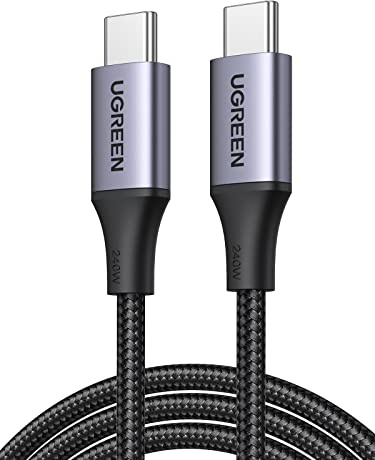 UGREEN USB C Kabel 240W Power Delivery 3.1 Ladekabel USB C auf USB C kompatibel mit iPhone 16, iPhone 15, M3 MacBook Pro/Air, Gaming Laptop, iPad Pro/Air 2024, Galaxy S24 Ultra Steam Deck usw. (1M)