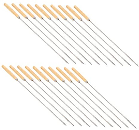 HONMEET 20stücke Edelstahl Grillspieße Bbq Spieße Grillzubehör Spieße Für Fleisch Und Lebensmittel Halten Für Picknick Und Grillerlebnis