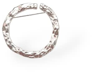 Brosche Anstecknadel Damen Kreis Silber Matt