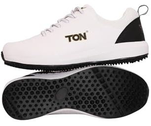 SS White Edition Cricket Shoe (Color: White & Black, Size: UK9/ US10/ EU43) | for Mens & Boys | Material: Polyurethane (PU) | Lightweight And Durable Long Lasting Performance