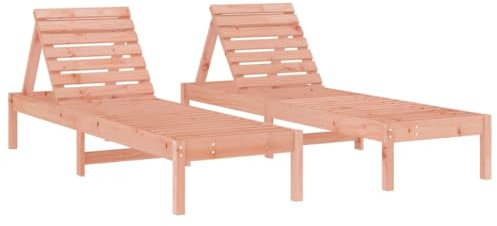 vidaXL Sonnenliege 2 STK., Gartenliege Verstellbare Rückenlehne, Relaxliege Liege mit Latten-Design, Liegestuhl Strandliege für Garten Terrasse, Massivholz Douglasie