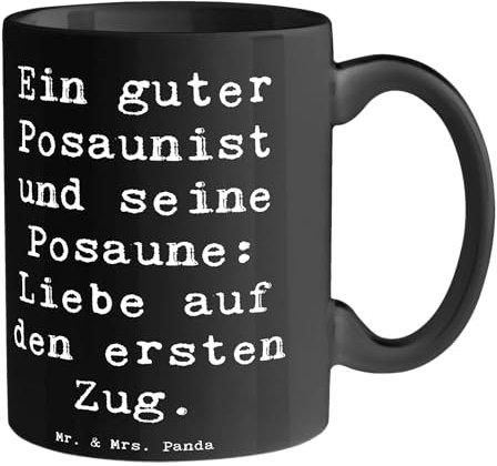 Mr. & Mrs. Panda Tasse Spruch Posaune Liebe - Geschenk, Posaunist, Kaffeetasse, Musik, Kaffeetassen, Musikerspruch, Blechblasinstrument, Orchester,