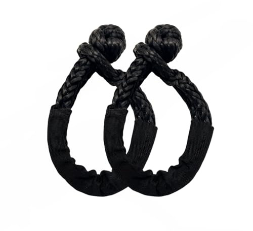 2 grillo morbido ultra resistente con protezione in tela, 1,27 x 56 cm, resistenza alla rottura 25 kg, recupero fuoristrada, assistenza stradale o traino quotidiano (nero)